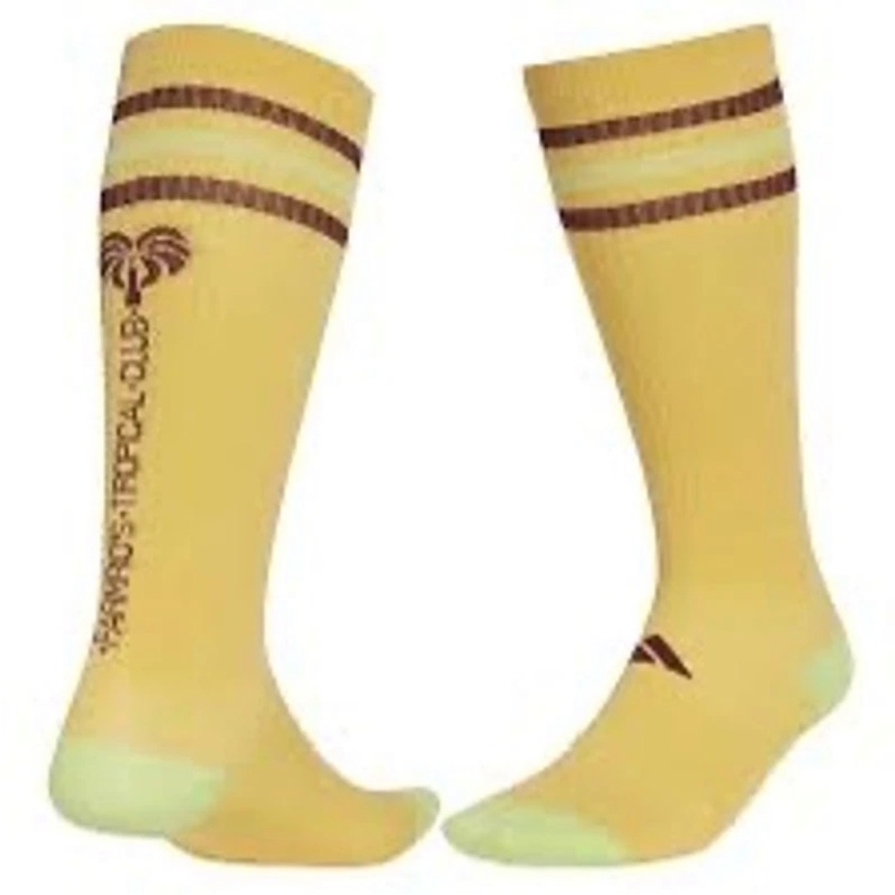 Adidas X FARM Rio Womens FarmRio Tropical Club Yellow Socks Sz Large JJ1693 De5